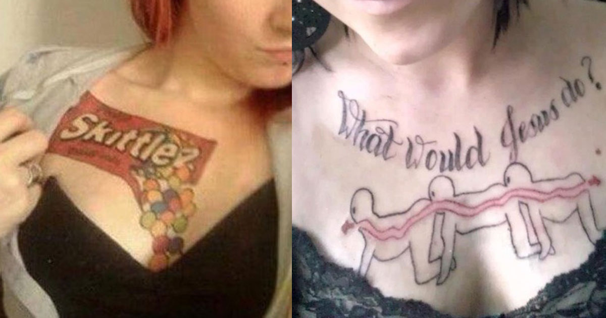 12 Of The Weirdest, Most Awkward Chest Tattoos People Actually Got Done