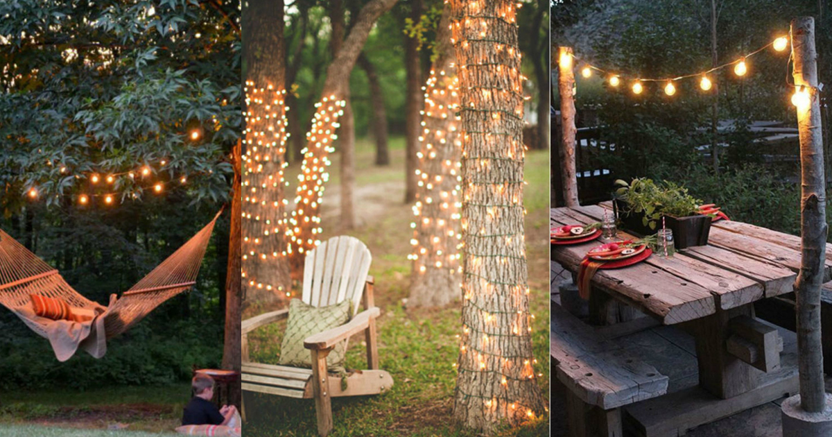 13 Lovely Ways to Use String Lights For Your Backyard