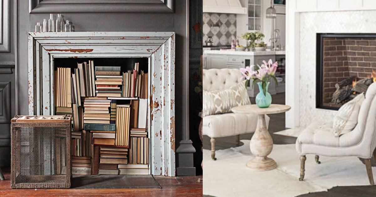 18 Ways To Dress Up Your Old Fireplace (No Fire Necessary)